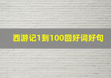 西游记1到100回好词好句