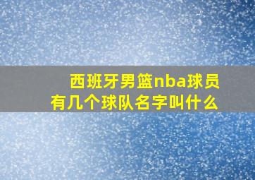 西班牙男篮nba球员有几个球队名字叫什么