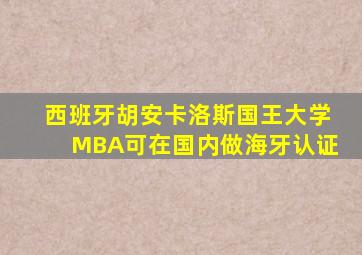 西班牙胡安卡洛斯国王大学MBA可在国内做海牙认证