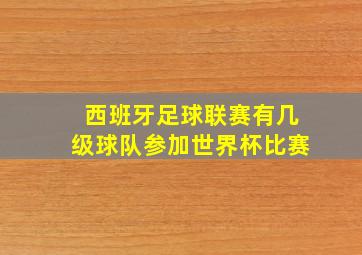 西班牙足球联赛有几级球队参加世界杯比赛