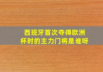 西班牙首次夺得欧洲杯时的主力门将是谁呀