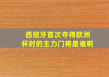 西班牙首次夺得欧洲杯时的主力门将是谁啊