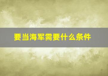 要当海军需要什么条件