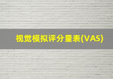 视觉模拟评分量表(VAS)