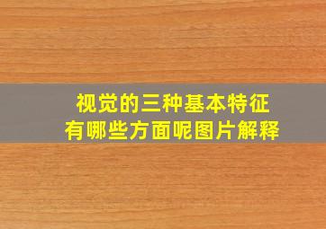 视觉的三种基本特征有哪些方面呢图片解释