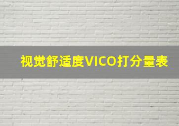 视觉舒适度VICO打分量表