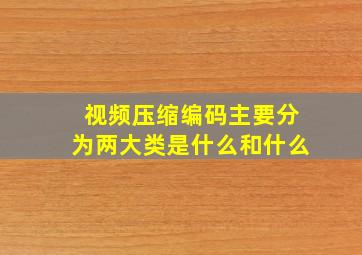 视频压缩编码主要分为两大类是什么和什么