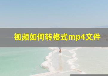 视频如何转格式mp4文件