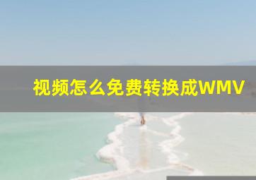 视频怎么免费转换成WMV