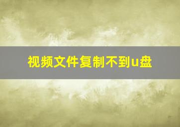 视频文件复制不到u盘