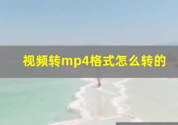 视频转mp4格式怎么转的