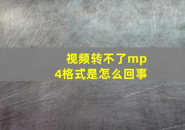 视频转不了mp4格式是怎么回事