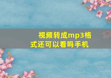 视频转成mp3格式还可以看吗手机