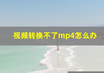 视频转换不了mp4怎么办