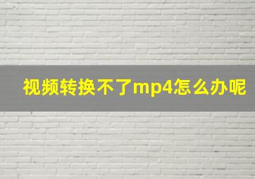 视频转换不了mp4怎么办呢