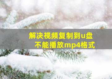 解决视频复制到u盘不能播放mp4格式