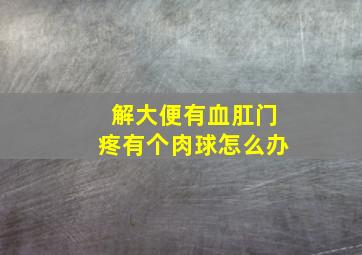 解大便有血肛门疼有个肉球怎么办