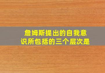 詹姆斯提出的自我意识所包括的三个层次是