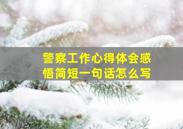 警察工作心得体会感悟简短一句话怎么写