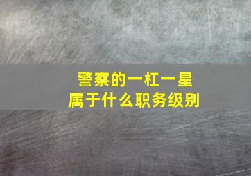 警察的一杠一星属于什么职务级别