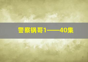 警察锅哥1――40集