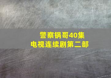 警察锅哥40集电视连续剧第二部