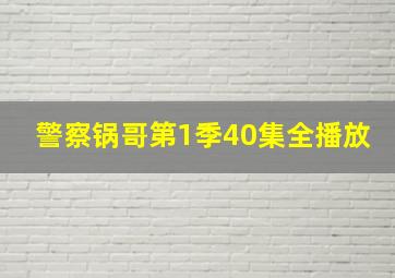 警察锅哥第1季40集全播放