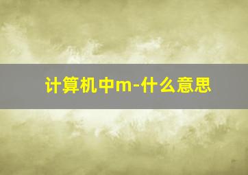 计算机中m-什么意思