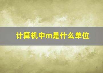 计算机中m是什么单位