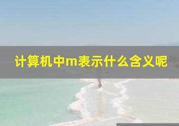 计算机中m表示什么含义呢