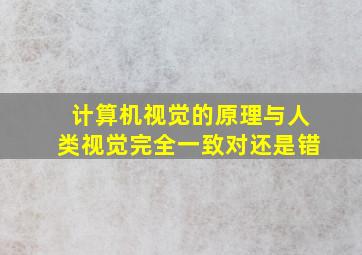 计算机视觉的原理与人类视觉完全一致对还是错