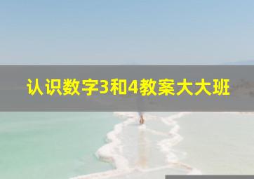 认识数字3和4教案大大班