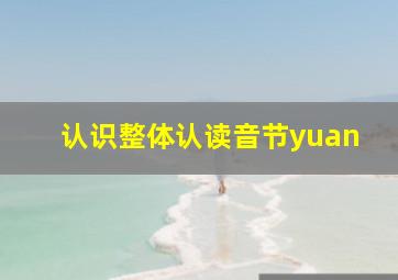 认识整体认读音节yuan