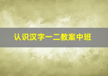 认识汉字一二教案中班