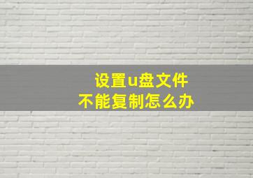 设置u盘文件不能复制怎么办