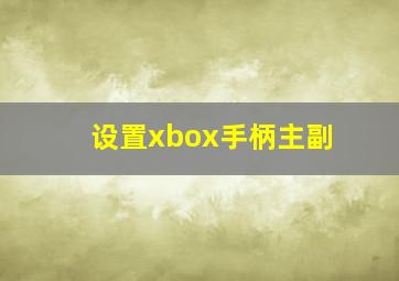 设置xbox手柄主副