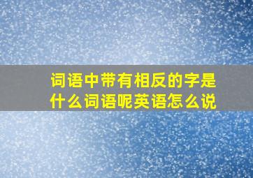 词语中带有相反的字是什么词语呢英语怎么说