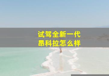 试驾全新一代昂科拉怎么样