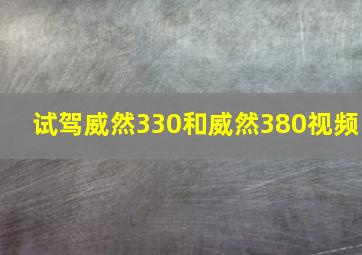 试驾威然330和威然380视频