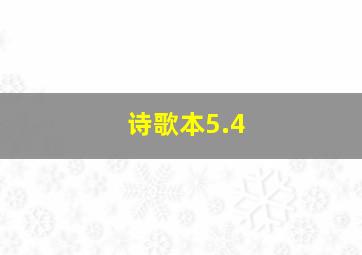 诗歌本5.4