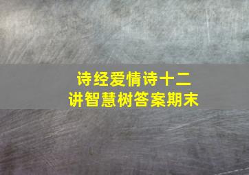 诗经爱情诗十二讲智慧树答案期末