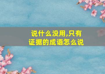 说什么没用,只有证据的成语怎么说