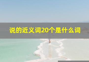 说的近义词20个是什么词