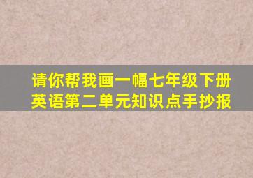 请你帮我画一幅七年级下册英语第二单元知识点手抄报