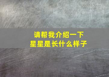 请帮我介绍一下星星是长什么样子