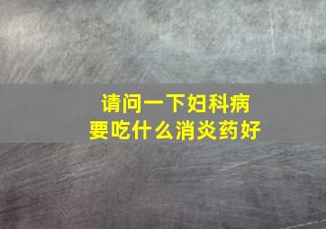 请问一下妇科病要吃什么消炎药好