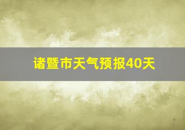 诸暨市天气预报40天