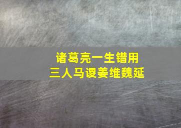 诸葛亮一生错用三人马谡姜维魏延