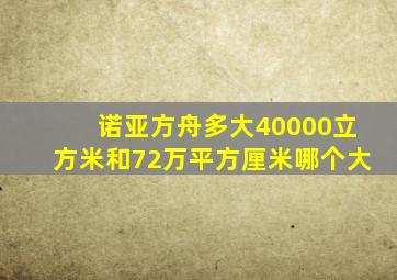 诺亚方舟多大40000立方米和72万平方厘米哪个大