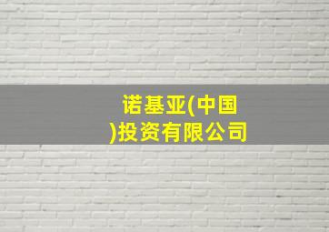 诺基亚(中国)投资有限公司